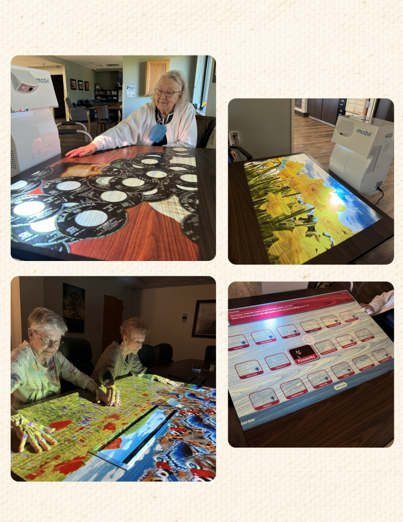 Residents engaging in craft activities